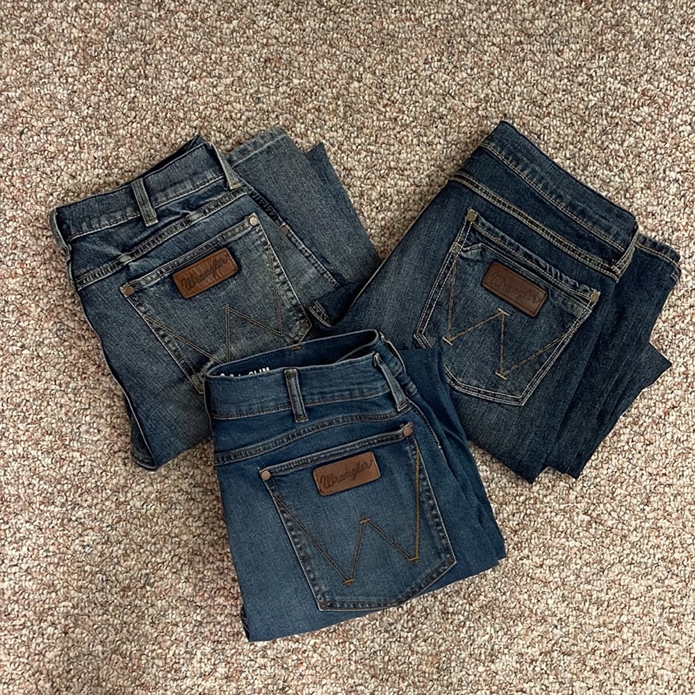 3 pairs of Wrangler Retro Slim Boot Jeans 32 x 30